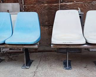 vintage Fiberglass Bowling alley section chairs seats