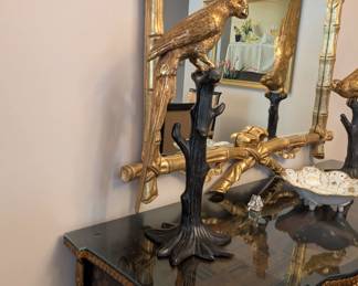 Pair of Maitland-Smith Decorative Brass Parrot Figures $500