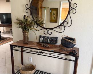 Wrought iron tile table
Wrought iron mirror 