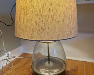 Large lamp wood and glass base