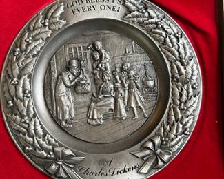 Pewter plate Charles Dickens