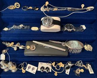 Sterling silver jewelry, a few gold pieces, watches