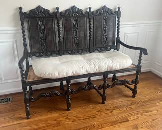 3 person settee, carved, excellent condition 