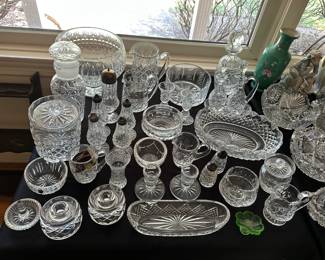 Waterford Bowls, Pitchers, Candle Holders, Cream & Sugar Sets, Salt & Pepper Sets, Decanter, Cruet Set