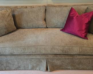 Sage color microfiber sofa - 86" long x 35" wide