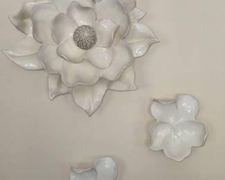Global Views Ceramic Floral Wall Art - made in Italy