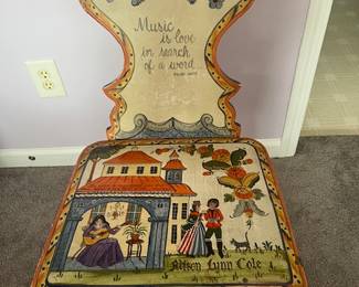 Vintage hand painted chair from the 1970s.