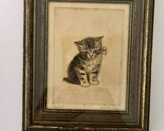 Vintage cat print. Old!