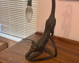 Reproduction cat lamp. Bought in the 1980s.