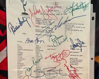 Autographed copy of General Hospital script -  air date, June 18, 1999