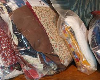 Bagged material quilt squares