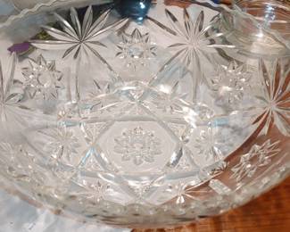 Vintage Large Anchor Hocking Prescut Star of David Salad Bow