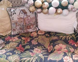 Beautiful black wicker couch and cushion
