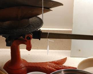  RARE Red BUFFALO SCALE  CAST IRON W/ Original Red Paint AWESOME