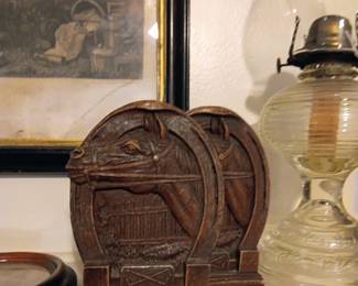 Vintage Midcentury Horse - Horseshoe Themed Bookends