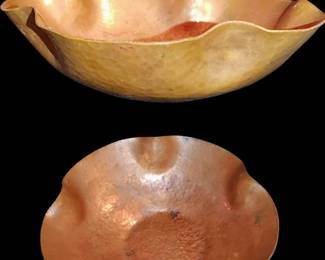 Antique arts and crafts hand hammered lobed Bowl