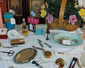 Ladies items trinket dishes a small Collectibles perfume bottles and more