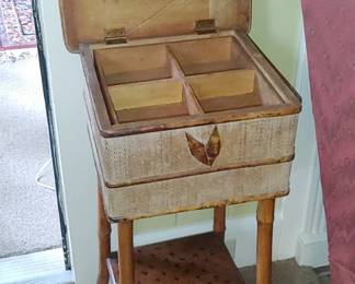 Antique bamboo and Rattan sewing box
