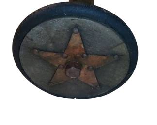 Cast iron and wood wheels all handmade five pointed Copper Star in the middle