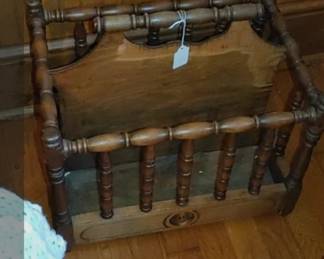 Beautiful antique spindle magazine rack