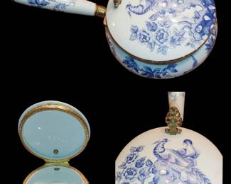 Beautiful blue and white silent Butler- most people use these as jewelry boxes now