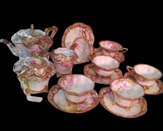 Gorgeous hand painted early antique Limoges France Tea set