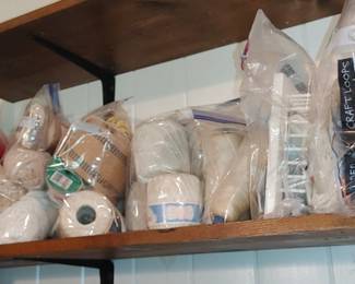 String yarn and items for making rugs