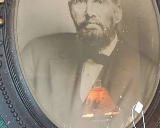 Antique black and white photo in original frame