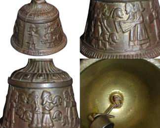 Antique Embossed Sanctuary Sanctus Bell Biblical Beheading Scene Bronze Brass
2.5 inches tall