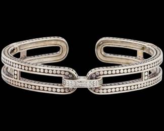 John Hardy Sterling Silver w13 Pave Diamonds
"Diamond Dot Kick Cuff"
From The Dot Series