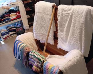 , Cedar trunk Afghans chenille spreads & more