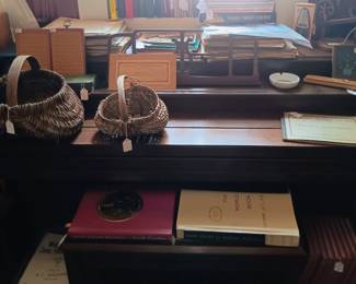 Lots of vintage music baskets books and more