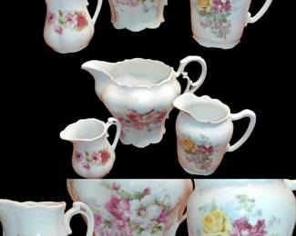 Victorian H.P. German cream pitchers- perfect for holding flowers too