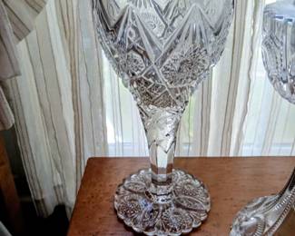 Beautiful early American Presssed glass Sawtooth vace