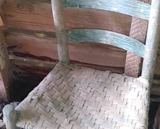 Ol primitive Country chairs with cane seats
