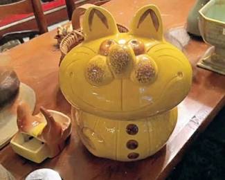 VTG Alice in Wonderland Cheshire Cat Look Cookie Jar Retro 70's 