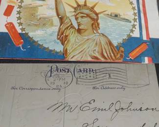 1910  patriotic 4th of July postcard