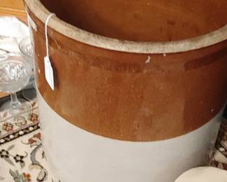 Large antique stoneware crock
