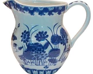 Large blue and white Chinese pitcher