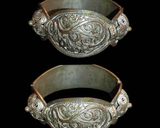 vintage Tunisian silver cuff bracelet, made by the Moorish population or during the French Colonial Times.