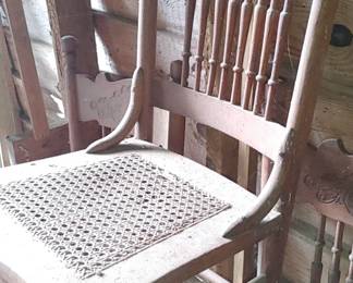 several beautiful carved oak chairs