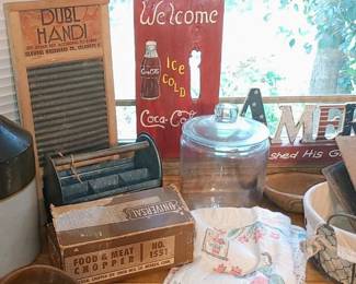 Items in the bay window in the kitchen