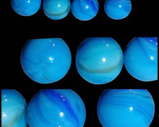 Gorgeous blue swirl marbles handmade