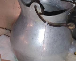 Wagner aluminum Bellboy pitcher with wooden handle