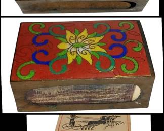 Beautiful antique cloisonne match holder box