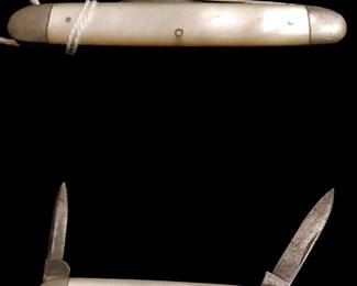 Two blade vintage mother of pearl pocket knife