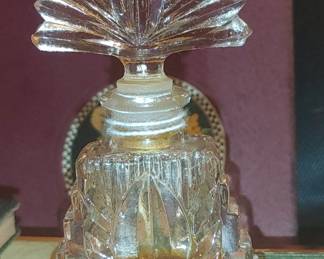 Antique pink perfume bottle made in Occupied Japan