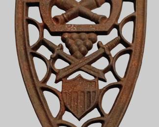 Sad Iron Trivit\ Confederate cross swords and shield