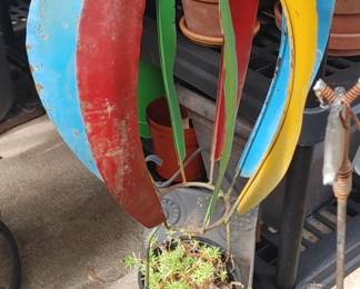 Vintage metal hanging hot air balloon planter