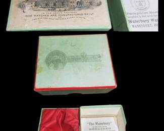 Beautiful antique Waterbury watch company box